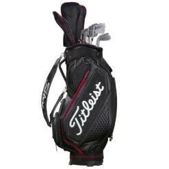 Titleist Jet Black Midsize Staff Golf Cart Bag -Calla Golf Club Shop 2020jetblackmidsizestaffcartbagblackred4