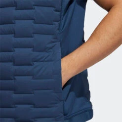 Adidas Frostguard Thermal Golf Wind Vest -Calla Golf Club Shop Adidas AW21 Frostguard 1 4 Zip Thermal Wind Vest H50987 Code WTADI081 Crew Navy Model 2