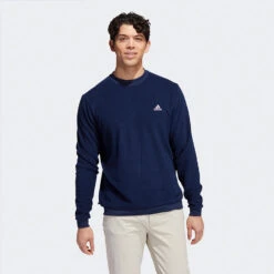 Adidas Core Crew Golf Sweater -Calla Golf Club Shop Adidas AW22 Core Crew Pullover HT5907 SWADI328 Crew Navy Model 1