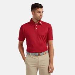 FootJoy Stretch Pique Solid Golf Polo Shirt -Calla Golf Club Shop FOOTJOY PERF SS SHIRT ATH RED Model 1
