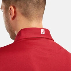 FootJoy Stretch Pique Solid Golf Polo Shirt -Calla Golf Club Shop FOOTJOY PERF SS SHIRT ATH RED Model 2