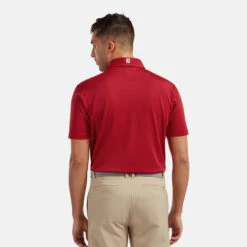FootJoy Stretch Pique Solid Golf Polo Shirt -Calla Golf Club Shop FOOTJOY PERF SS SHIRT ATH RED Model 3