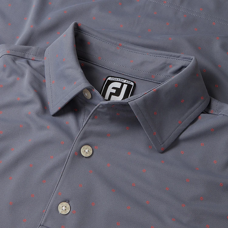 FootJoy Smooth Pique FJ Print Golf Polo Shirt 2 FootJoy Smooth Pique FJ Print Golf Polo Shirt - Image 2