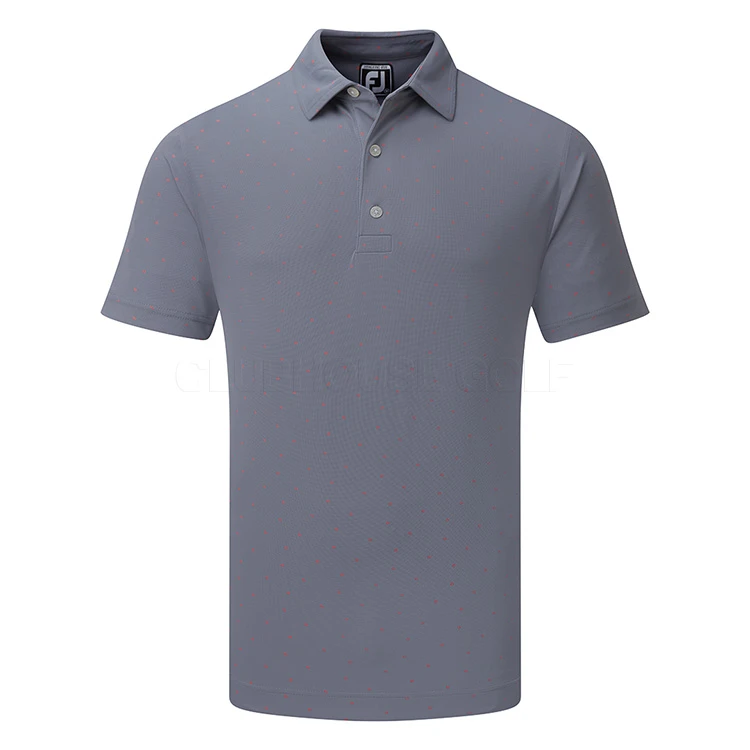 FootJoy Smooth Pique FJ Print Golf Polo Shirt 1 FootJoy Smooth Pique FJ Print Golf Polo Shirt