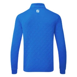 FootJoy Diamond Jacquard Chill-Out 1/4 Zip Golf Pullover 8 FootJoy Diamond Jacquard Chill-Out 1/4 Zip Golf Pullover -Calla Golf Club Shop FootJoy SS22 Diamond Jacquard Chill Out 1 4 Zip Golf Sweater Cobalt White 88454 Back