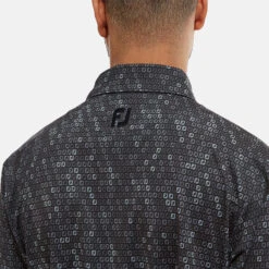FootJoy Digital Camo FJ Print Lisle Golf Polo Shirt 10 FootJoy Digital Camo FJ Print Lisle Golf Polo Shirt -Calla Golf Club Shop FootJoy SS22 Digital Camo FJ Print Lisle Golf Polo Shirt Black 88437 Model 2