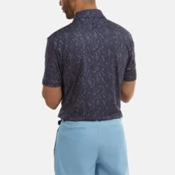 FootJoy Digital Camo FJ Print Lisle Golf Polo Shirt -Calla Golf Club Shop FootJoy SS22 Digital Camo FJ Print Lisle Golf Polo Shirt Navy 88436 model 3