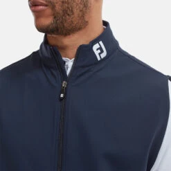 FootJoy Knit Full Zip Golf Vest -Calla Golf Club Shop FootJoy SS22 Knit Full Zip Golf Vest Navy 88456 model 2