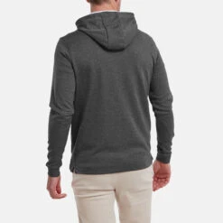 FootJoy Lightweight Golf Hoodie -Calla Golf Club Shop FootJoy SS22 Lightweight Golf Hoodie Heather Charcoal 88449 model 3
