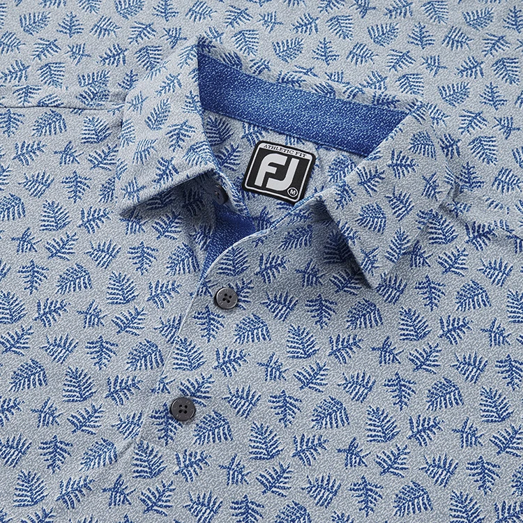FootJoy Shadow Palm Print Pique Golf Polo Shirt 2 FootJoy Shadow Palm Print Pique Golf Polo Shirt - Image 2