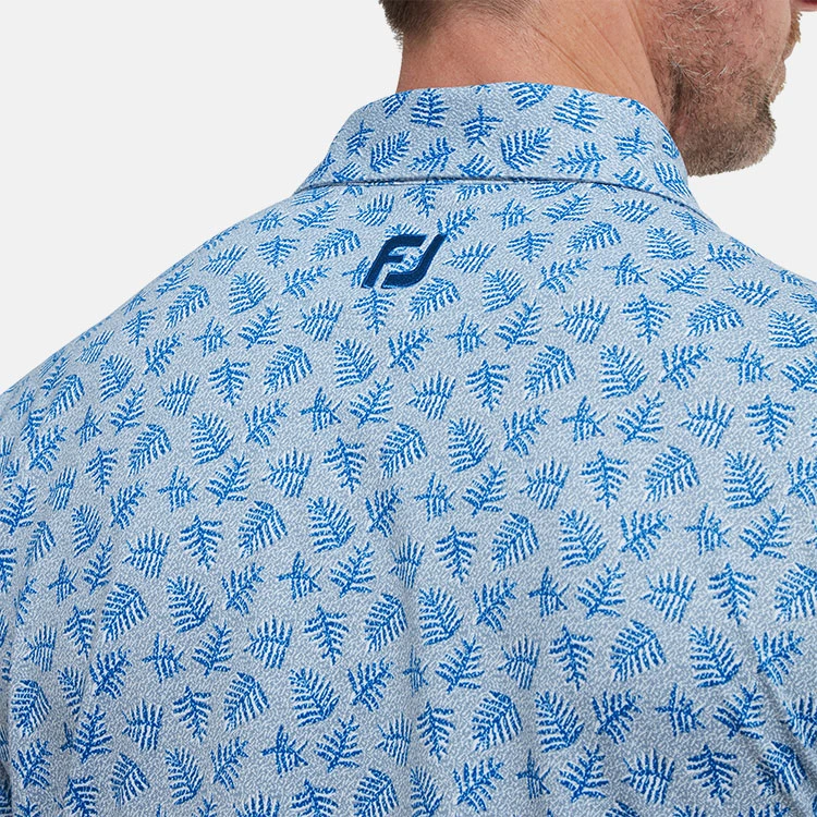 FootJoy Shadow Palm Print Pique Golf Polo Shirt 5 FootJoy Shadow Palm Print Pique Golf Polo Shirt - Image 5