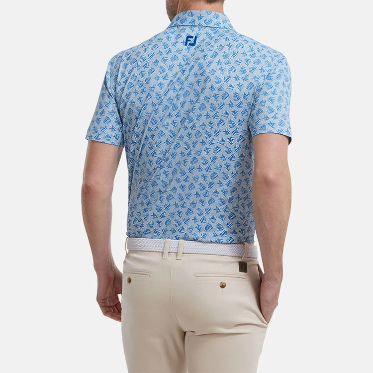 FootJoy Shadow Palm Print Pique Golf Polo Shirt 6 FootJoy Shadow Palm Print Pique Golf Polo Shirt - Image 6