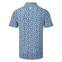 FootJoy Shadow Palm Print Pique Golf Polo Shirt -Calla Golf Club Shop FootJoy SS22 Shadow Palm Print Pique Golf Polo Shirt Ink Dusk Blue 88375 Back