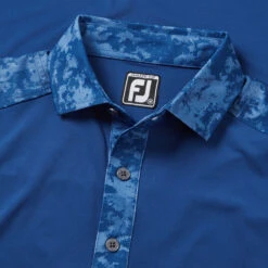FootJoy Cloud Camo Trim Lisle Golf Polo Shirt 4 FootJoy Cloud Camo Trim Lisle Golf Polo Shirt -Calla Golf Club Shop FootJoy SS23 Cloud Camo Trim Lisle Polo Shirt 80009 SHFOO232 S Twilight Detail