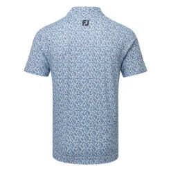 FootJoy Confetti Print Pique Golf Polo Shirt -Calla Golf Club Shop FootJoy SS23 Confetti Print Pique Polo Shirt 80088 SHFOO240 S True Blue Back