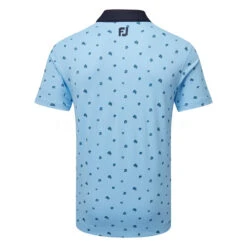 FootJoy Scattered Floral Pique Golf Polo Shirt -Calla Golf Club Shop FootJoy SS23 Scattered Floral Pique Polo Shirt 80042 SHFOO231 S True Blue Navy Back