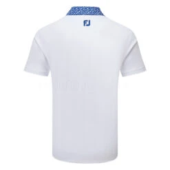 FootJoy Tossed Tulip Trim Pique Golf Polo Shirt 5 FootJoy Tossed Tulip Trim Pique Golf Polo Shirt -Calla Golf Club Shop FootJoy SS23 Tossed Tulip Trim Pique Polo Shirt 80025 SHFOO235 S White Twilight Back