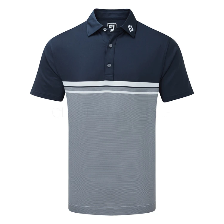 FootJoy Engineered Heather Striped Lisle Golf Polo Shirt