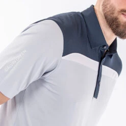 Galvin Green Mapping Golf Polo Shirt -Calla Golf Club Shop Galvin Green AW22 Mapping Polo Shirt G136403 SHGAL574 M Cool Grey Navy White Model 2