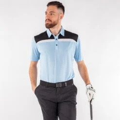 Galvin Green Mapping Golf Polo Shirt -Calla Golf Club Shop Galvin Green AW22 Mapping Polo Shirt G136467 SHGAL577 L Bluebell Black White Model 1