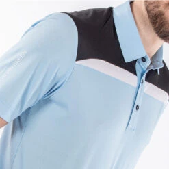 Galvin Green Mapping Golf Polo Shirt -Calla Golf Club Shop Galvin Green AW22 Mapping Polo Shirt G136467 SHGAL577 L Bluebell Black White Model 2