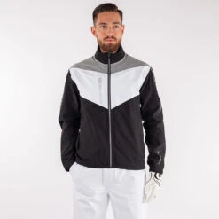 Galvin Green Armstrong Waterproof Golf Jacket -Calla Golf Club Shop Galvin Green SS22 Armstrong Waterproof Jacket G120217 Code WJGAL420 M Black White Sharkskin Model 1