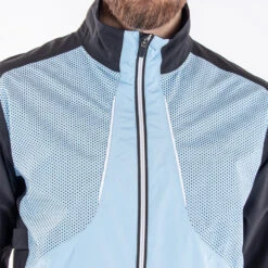 Galvin Green Albert Waterproof Golf Jacket 13 Galvin Green Albert Waterproof Golf Jacket -Calla Golf Club Shop Galvin Green SS22 Albert Waterproof Jacket G130067 WJGAL430 Blue bell Black White Model 2
