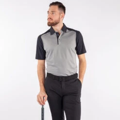 Galvin Green Massimo Golf Polo Shirt 9 Galvin Green Massimo Golf Polo Shirt -Calla Golf Club Shop Galvin Green SS22 Massimo Polo Shirt G127307 Code SHGAL555 M Sharkskin Black Model 1