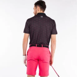 Galvin Green Mayson Golf Polo Shirt -Calla Golf Club Shop Galvin Green SS22 Mayson Polo Shirt G126797 Code SHGAL538 M Black Pink model 3