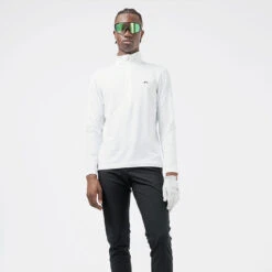 J.Lindeberg Luke 1/2 Zip Golf Sweater -Calla Golf Club Shop J.Lindeberg SS22 Luke Half Zip Mid Layer GMJS06340 0000 Code SWLIN044 M White Black model 1