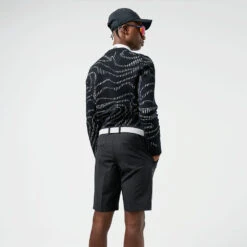 J.Lindeberg Stuart Stripe Golf Shorts -Calla Golf Club Shop J.Lindeberg SS22 Stuart Stripe Golf Shorts GMPA05577 9999 Code TSLIN012 34 W Black Model 2