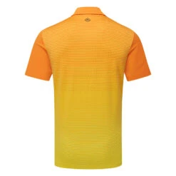 J.Lindeberg Lowell Golf Polo Shirt -Calla Golf Club Shop J.Lindeberg SS23 Lowell Slim Fit Polo GMJT07524 I068 SHLIN192 Russet OrangeBlazing Yellow Back
