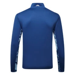J.Lindeberg Emanuel 1/4 Zip Golf Sweater -Calla Golf Club Shop J.Lindeberg Emanuel 1 4 Zip Golf Sweater Navy Peony Hibiscus Blue White GMJS07416 0337 SWLIN087 Back