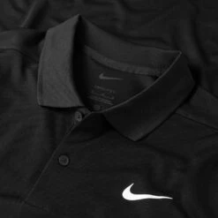 Nike Dry Victory Solid Long Sleeve Golf Polo Shirt -Calla Golf Club Shop Nike Golf AW22 Dri Fit Victory Solid Long Sleeve Shirt DN2344 010 SHNIK815 S Black White Detail