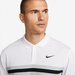 Nike Dry Victory Colourblock Golf Polo Shirt 10 Nike Dry Victory Colourblock Golf Polo Shirt -Calla Golf Club Shop Nike SS22 Dry Victory Colourblock Golf Polo Shirt DH0845 100 M White Lt Smoke Grey Black model 2