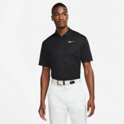 Nike Dry Victory Solid Golf Polo Shirt 9 Nike Dry Victory Solid Golf Polo Shirt -Calla Golf Club Shop Nike SS22 Dry Victory Solid Golf Polo Shirt DH0822 010 M Black White Model 1