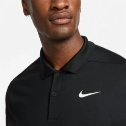 Nike Dry Victory Solid Golf Polo Shirt 10 Nike Dry Victory Solid Golf Polo Shirt -Calla Golf Club Shop Nike SS22 Dry Victory Solid Golf Polo Shirt DH0822 010 M Black White Model 2