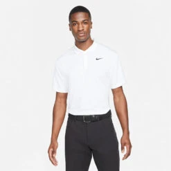 Nike Dry Victory Solid Golf Polo Shirt -Calla Golf Club Shop Nike SS22 Dry Victory Solid Golf Polo Shirt DH0822 100 M White Black Model 1