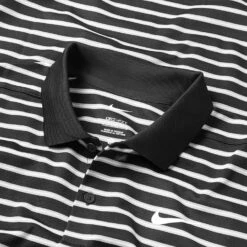 Nike Dry Victory Stripe Golf Polo Shirt -Calla Golf Club Shop Nike SS22 Dry Victory Stripe Golf Polo Shirt DH0829 010 M Black White Detail