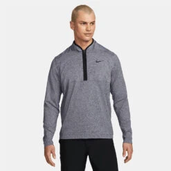 Nike Dry Victory Heather 1/2 Zip Golf Sweater -Calla Golf Club Shop Nike Victory Heather 1 2 Zip Golf Sweater Obsidian Black DH1261 451 SWNIK257 Model 1