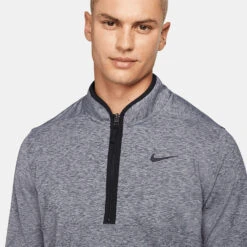 Nike Dry Victory Heather 1/2 Zip Golf Sweater -Calla Golf Club Shop Nike Victory Heather 1 2 Zip Golf Sweater Obsidian Black DH1261 451 SWNIK257 Model 2
