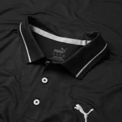 Puma Cloudspun Monarch Golf Polo Shirt 7 Puma Cloudspun Monarch Golf Polo Shirt -Calla Golf Club Shop Puma AW22 Cloudspun Monarch Polo 530991 01 SHPUM642 Black Heather High Rise Detail