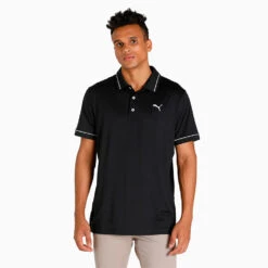 Puma Cloudspun Monarch Golf Polo Shirt 9 Puma Cloudspun Monarch Golf Polo Shirt -Calla Golf Club Shop Puma AW22 Cloudspun Monarch Polo 530991 01 SHPUM642 Black Heather High Rise Model 1