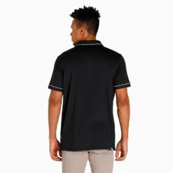 Puma Cloudspun Monarch Golf Polo Shirt 11 Puma Cloudspun Monarch Golf Polo Shirt -Calla Golf Club Shop Puma AW22 Cloudspun Monarch Polo 530991 01 SHPUM642 Black Heather High Rise Model 3