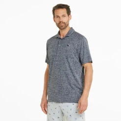 Puma AP Cloudspun King Golf Polo Shirt 9 Puma AP Cloudspun King Golf Polo Shirt -Calla Golf Club Shop Puma SS22 AP King Cloudspun Polo Shirt 535505 01 Code SHPUM631 L Navy Blazer Heathe Model 1
