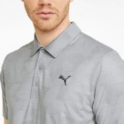 Puma Cloudspun Leaflet Golf Polo Shirt -Calla Golf Club Shop Puma SS22 Cloudspun Leaflet Polo 535445 01 SHPUM652 Quiet Shade Heather Model 2