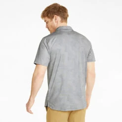 Puma Cloudspun Leaflet Golf Polo Shirt -Calla Golf Club Shop Puma SS22 Cloudspun Leaflet Polo 535445 01 SHPUM652 Quiet Shade Heather Model 3