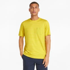 Puma EGW Cloudspun Pushcart Pocket Golf Polo Shirt -Calla Golf Club Shop Puma SS22 EGW Cloudspun Pushcart Pocket Tee Shirt 599275 05 Code SHPUM568 M Bamboo Heather Model 1