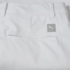 Puma Dealer Tailored 8 Inch Golf Shorts -Calla Golf Club Shop Puma SS23 Dealer Tailored Shorts 8 Inch 537788 01 TSPUM106 White Glow Detail