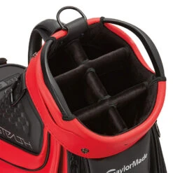 TaylorMade 2022 Stealth Golf Tour Staff Bag -Calla Golf Club Shop TaylorMade 2022 Tour Staff Bag Black Red 4